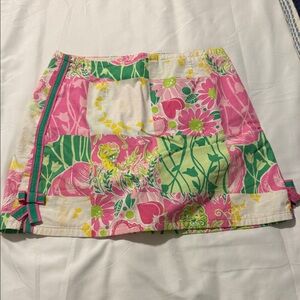 Lilly Pulitzer Pink and Green Floral Skirt